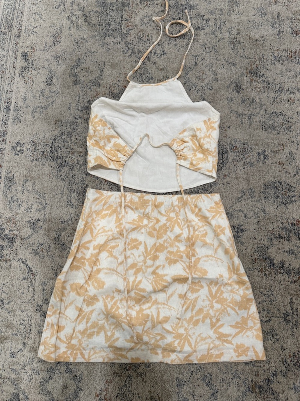 Abercrombie & Fitch Cream and Tan Floral Skirt Set - Picture 2 of 3
